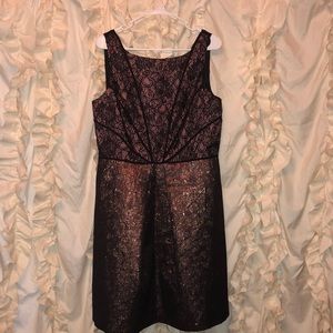 Adrianna Papell Metallic Pink Dress Size 12 NWT